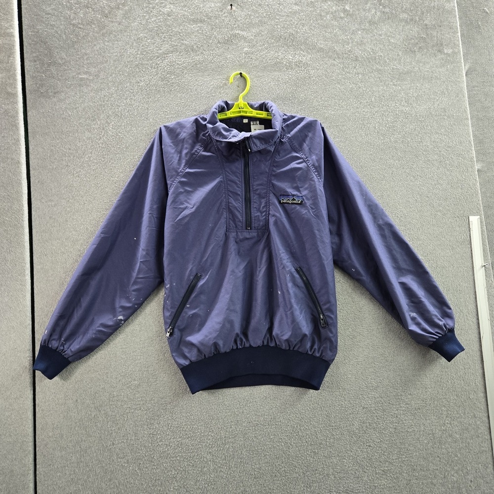 VINTAGE Patagonia Men Jacket L Blue Nylon 70s Half Zip Windbreaker READ